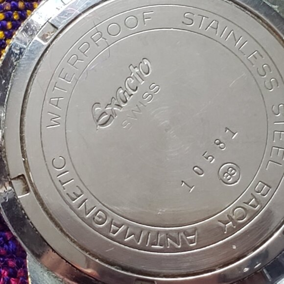 Vintage Swiss "Exacto Fino" mecganical watch in excellent working condition - Picture 6 of 10